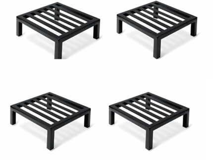 Durable Iron Plant Stand for Indoor & Outdoor Use | Elegant Display for Balcony, Terrace & Living Room (Black, Pack Of 4)